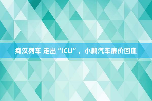 痴汉列车 走出“ICU”，小鹏汽车廉价回血