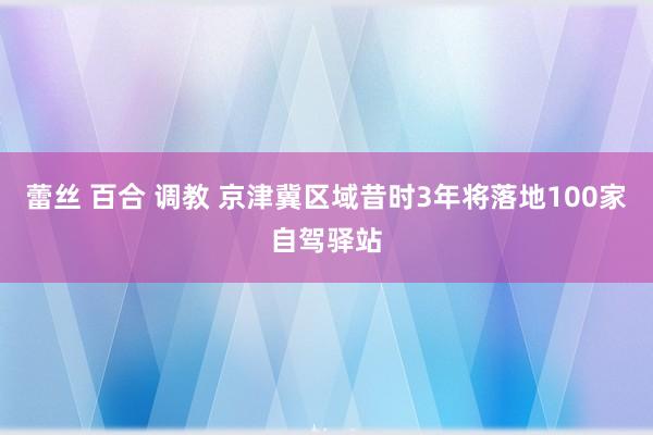 蕾丝 百合 调教 京津冀区域昔时3年将落地100家自驾驿站