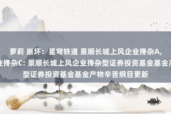 萝莉 崩坏:星穹铁道 景顺长城上风企业搀杂A,景顺长城上风企业搀杂C: 景顺长城上风企业搀杂型证券投资基金基金产物辛苦纲目更新
