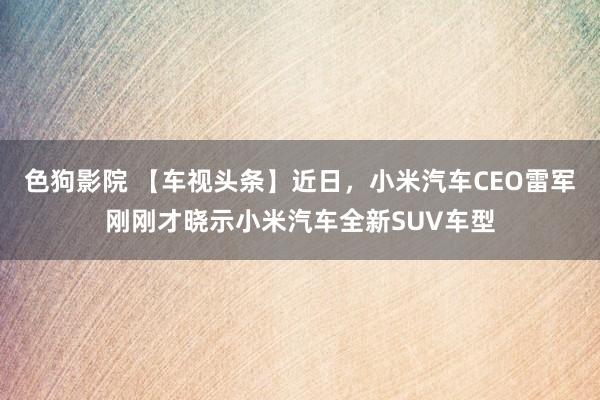 色狗影院 【车视头条】近日，小米汽车CEO雷军刚刚才晓示小米汽车全新SUV车型