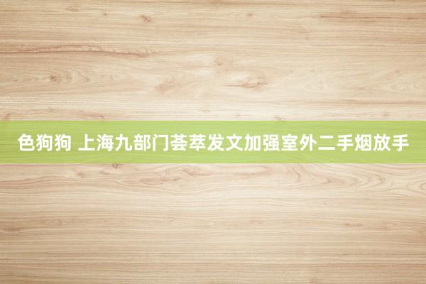 色狗狗 上海九部门荟萃发文加强室外二手烟放手