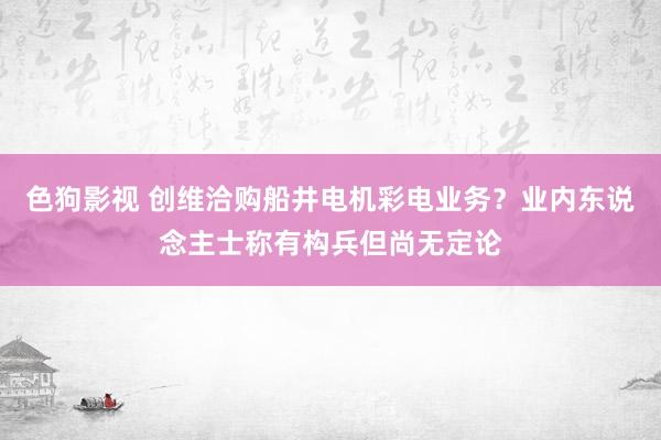 色狗影视 创维洽购船井电机彩电业务？业内东说念主士称有构兵但尚无定论