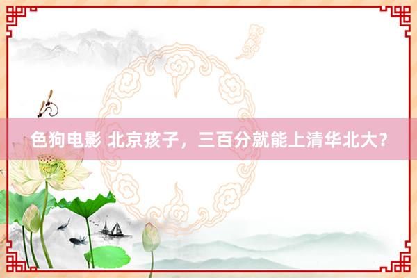 色狗电影 北京孩子，三百分就能上清华北大？
