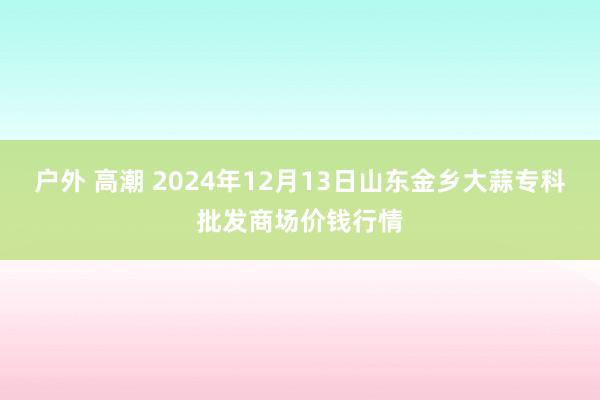 户外 高潮 2024年12月13日山东金乡大蒜专科批发商场价钱行情