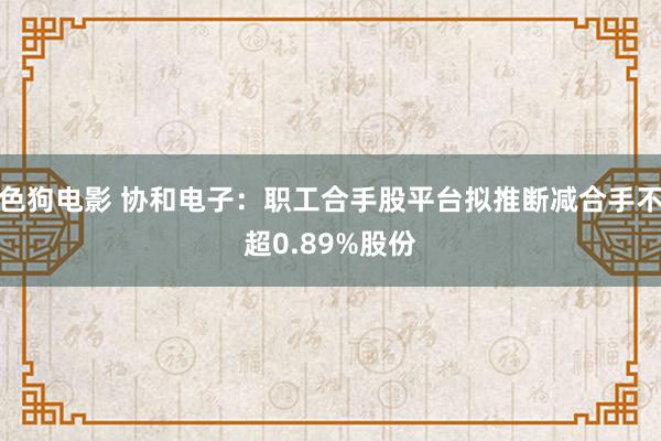 色狗电影 协和电子：职工合手股平台拟推断减合手不超0.89%股份