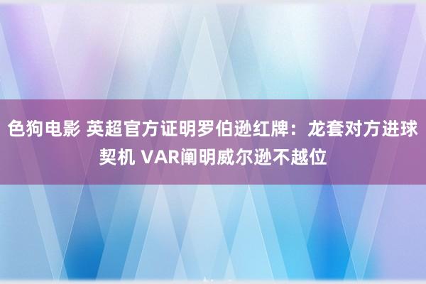 色狗电影 英超官方证明罗伯逊红牌：龙套对方进球契机 VAR阐明威尔逊不越位