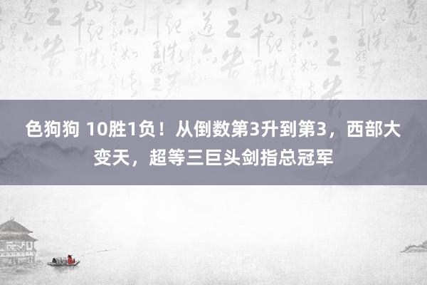 色狗狗 10胜1负！从倒数第3升到第3，西部大变天，超等三巨头剑指总冠军