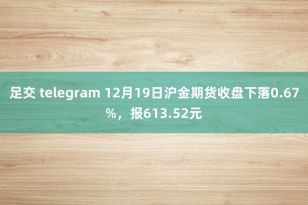 足交 telegram 12月19日沪金期货收盘下落0.67%，报613.52元
