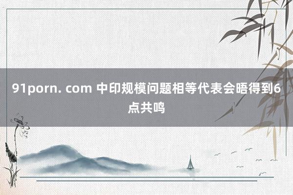 91porn. com 中印规模问题相等代表会晤得到6点共鸣