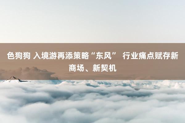 色狗狗 入境游再添策略“东风”  行业痛点赋存新商场、新契机