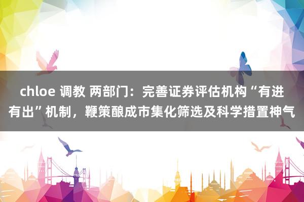 chloe 调教 两部门：完善证券评估机构“有进有出”机制，鞭策酿成市集化筛选及科学措置神气
