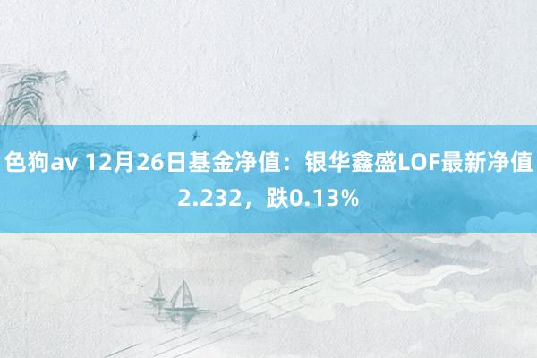 色狗av 12月26日基金净值：银华鑫盛LOF最新净值2.232，跌0.13%