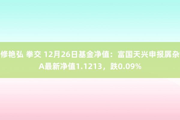 修艳弘 拳交 12月26日基金净值：富国天兴申报羼杂A最新净值1.1213，跌0.09%