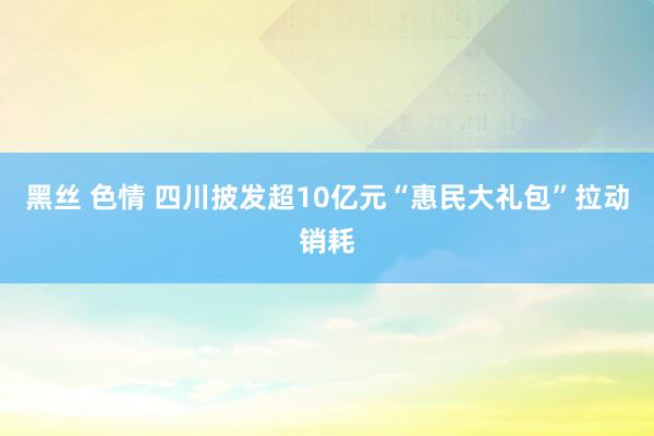 黑丝 色情 四川披发超10亿元“惠民大礼包”拉动销耗