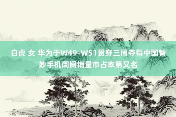 白虎 女 华为于W49-W51贯穿三周夺得中国智妙手机阛阓销量市占率第又名