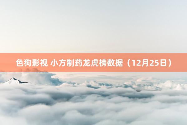 色狗影视 小方制药龙虎榜数据（12月25日）