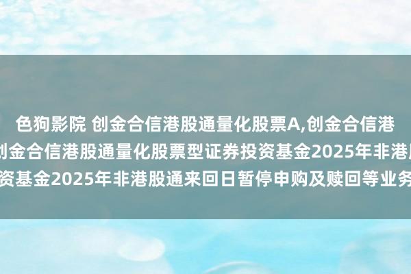 色狗影院 创金合信港股通量化股票A,创金合信港股通量化股票C: 对于创金合信港股通量化股票型证券投资基金2025年非港股通来回日暂停申购及赎回等业务的公告
