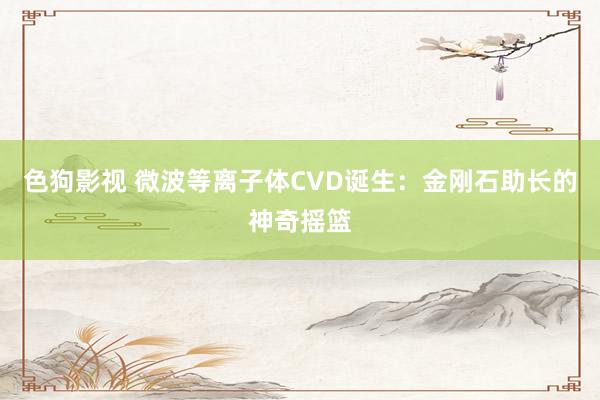 色狗影视 微波等离子体CVD诞生：金刚石助长的神奇摇篮