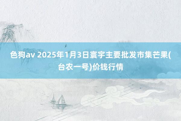 色狗av 2025年1月3日寰宇主要批发市集芒果(台农一号)价钱行情