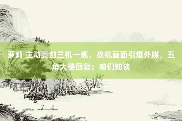 萝莉 主动亮剑三机一舰，战机画面引爆外媒，五角大楼回复：咱们知谈