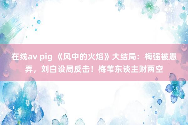 在线av pig 《风中的火焰》大结局：梅强被愚弄，刘白设局反击！梅苇东谈主财两空