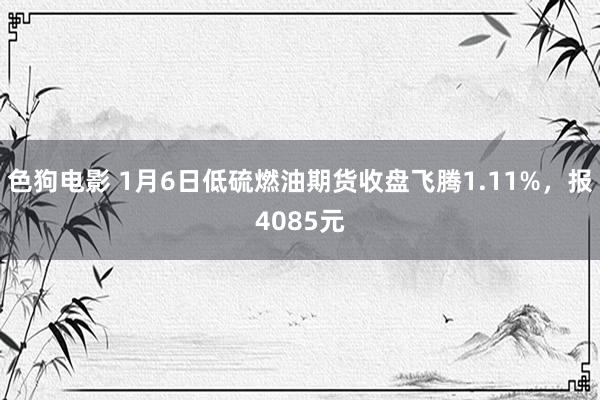 色狗电影 1月6日低硫燃油期货收盘飞腾1.11%，报4085元