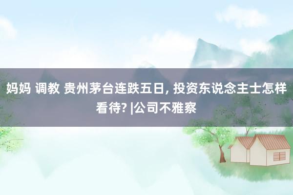 妈妈 调教 贵州茅台连跌五日， 投资东说念主士怎样看待? |公司不雅察