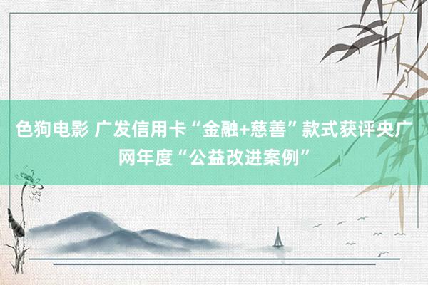 色狗电影 广发信用卡“金融+慈善”款式获评央广网年度“公益改进案例”