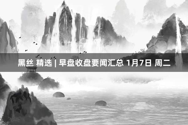 黑丝 精选 | 早盘收盘要闻汇总 1月7日 周二
