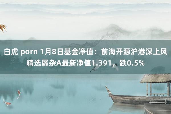 白虎 porn 1月8日基金净值：前海开源沪港深上风精选羼杂A最新净值1.391，跌0.5%