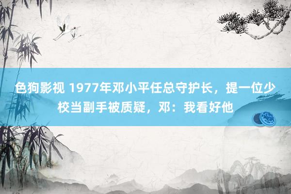 色狗影视 1977年邓小平任总守护长，提一位少校当副手被质疑，邓：我看好他