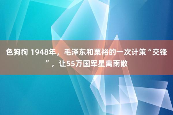 色狗狗 1948年，毛泽东和粟裕的一次计策“交锋”，让55万国军星离雨散
