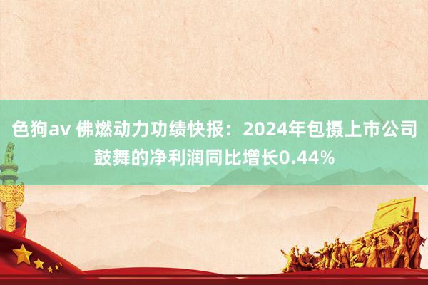 色狗av 佛燃动力功绩快报：2024年包摄上市公司鼓舞的净利润同比增长0.44%