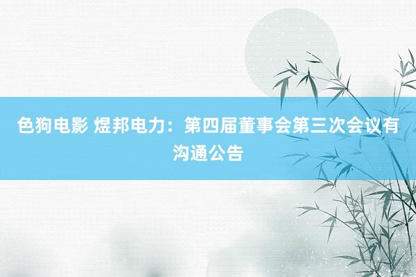 色狗电影 煜邦电力：第四届董事会第三次会议有沟通公告