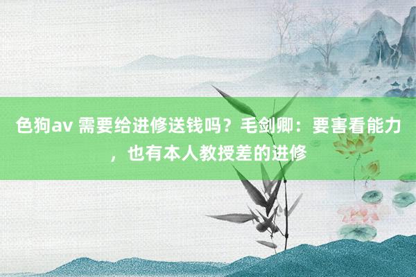 色狗av 需要给进修送钱吗？毛剑卿：要害看能力，也有本人教授差的进修