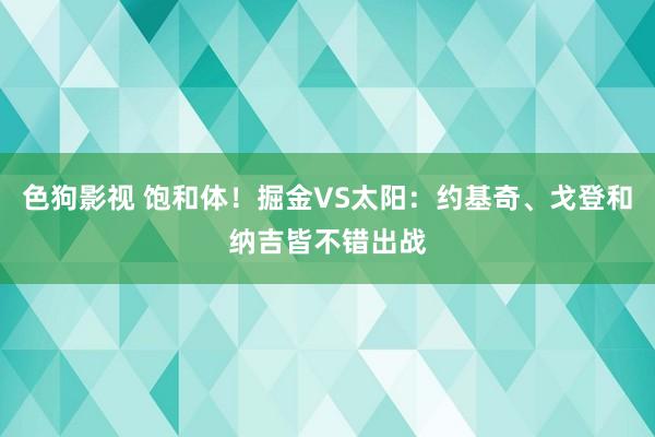 色狗影视 饱和体！掘金VS太阳：约基奇、戈登和纳吉皆不错出战