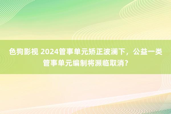 色狗影视 2024管事单元矫正波澜下，公益一类管事单元编制将濒临取消？