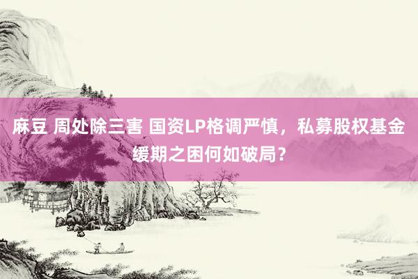 麻豆 周处除三害 国资LP格调严慎，私募股权基金缓期之困何如破局？