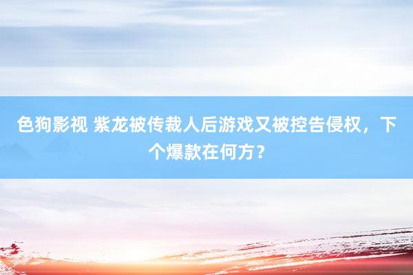 色狗影视 紫龙被传裁人后游戏又被控告侵权，下个爆款在何方？