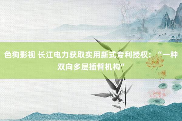 色狗影视 长江电力获取实用新式专利授权：“一种双向多层插臂机构”