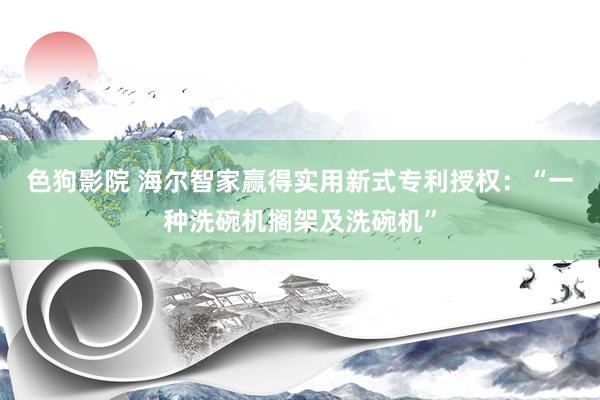 色狗影院 海尔智家赢得实用新式专利授权：“一种洗碗机搁架及洗碗机”