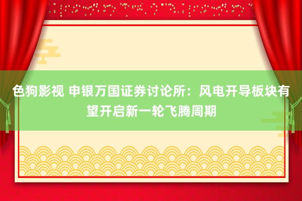 色狗影视 申银万国证券讨论所：风电开导板块有望开启新一轮飞腾周期