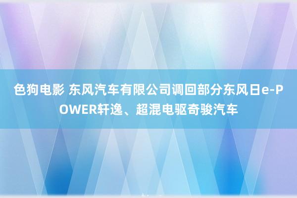 色狗电影 东风汽车有限公司调回部分东风日e-POWER轩逸、超混电驱奇骏汽车