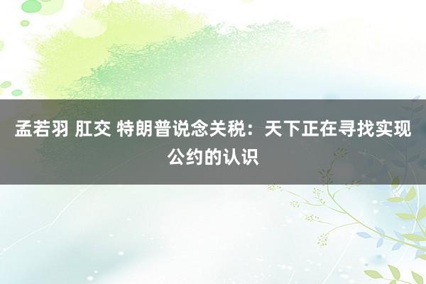 孟若羽 肛交 特朗普说念关税：天下正在寻找实现公约的认识