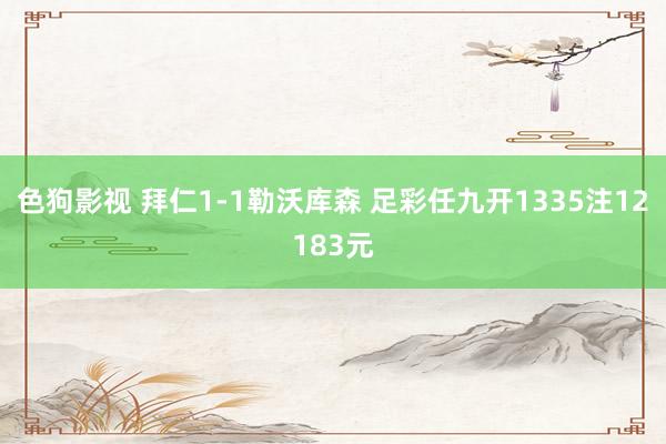 色狗影视 拜仁1-1勒沃库森 足彩任九开1335注12183元