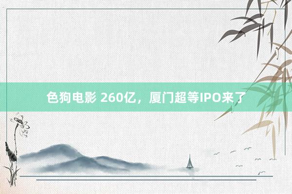色狗电影 260亿，厦门超等IPO来了