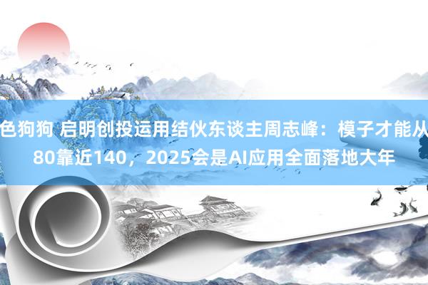 色狗狗 启明创投运用结伙东谈主周志峰：模子才能从80靠近140，2025会是AI应用全面落地大年