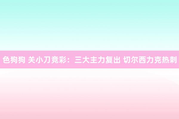 色狗狗 关小刀竞彩：三大主力复出 切尔西力克热刺