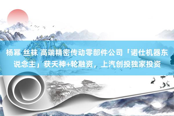 杨幂 丝袜 高端精密传动零部件公司「诺仕机器东说念主」获天神+轮融资，上汽创投独家投资
